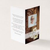 ホワイトデイジーカウボーイブーツ葬儀メモリアル祈りの言葉 名刺 (外部)