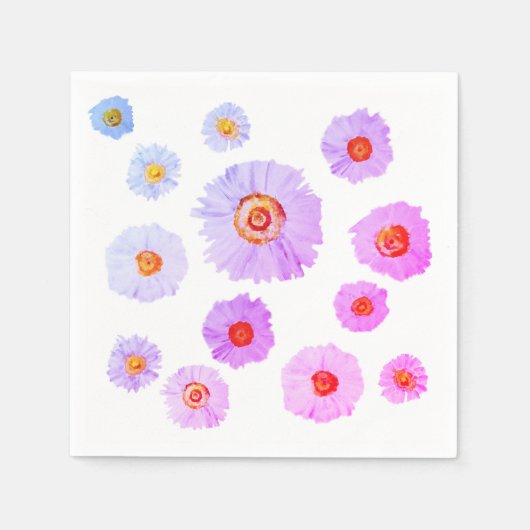 ホワイトデイジーカクテル紙ナプキンス スタンダードカクテルナプキン (正面)