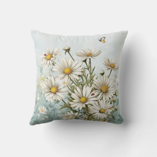 ホワイトデイジーガーデンとラディバグズ植物園 クッション (裏面)