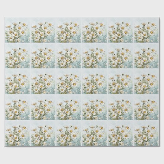 ホワイトデイジーガーデンとラディバグズ植物園 ラッピングペーパー (フラット)