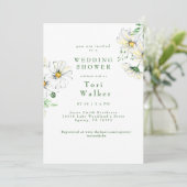 ホワイトデイジーグリーン&ホワイトウェディングシャワー 招待状 (スタンド正面)