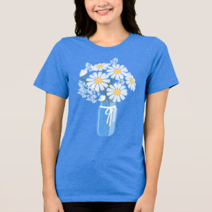 ホワイトデイジース結婚メイソン トライブレンドTシャツ