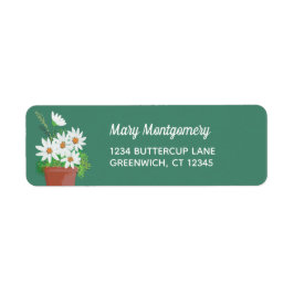 ホワイトデイジーズインテラコッタ差出人住所 ラベル