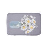 ホワイトデイジーズメイソンジャーンオンラベンダー バスマット (正面)
