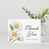 ホワイトデイジーズ水彩夏フローラありがとう サンキューカード (スタンド正面)