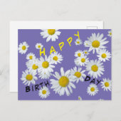 ホワイトデイジーズ顧客カラーハッピーバースデーはがき ポストカード (正面/裏面)