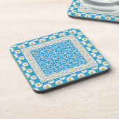 ホワイトデイジーチェーン正方形コースター： Mix'n'match コースター (左側)