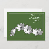 ホワイトデイジーチェーン緑の背景ありがとう ポストカード (正面/裏面)