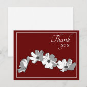 ホワイトデイジーチェーン赤い背景ありがとう ポストカード (正面/裏面)