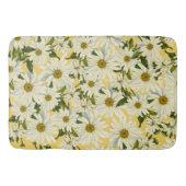 ホワイトデイジーデイジーフラワーイエローブライトハリカン バスマット (正面)