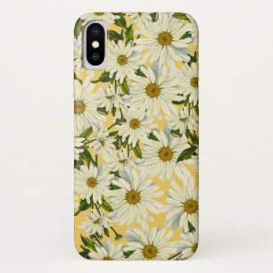 ホワイトデイジーデイジーフラワーイエローブライトハリカン iPhone X ケース