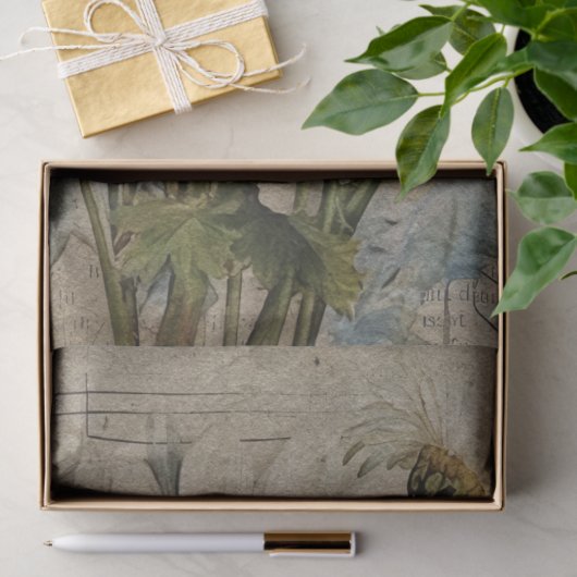 ホワイトデイジーニュースプリントのデクページティッシュペーパー 薄葉紙 (ギフト)