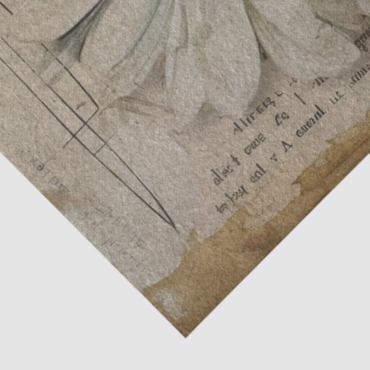 ホワイトデイジーニュースプリントのデクページティッシュペーパー 薄葉紙 (詳細)