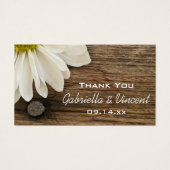 ホワイトデイジーバーンウッドカントリーウェディングメッセージカード (正面)