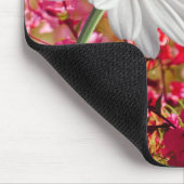 ホワイトデイジーピンクフローラマウスパッド！マウスパッド マウスパッド (コーナー)