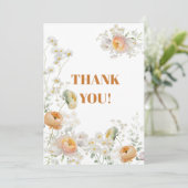 ホワイトデイジーピーチ結婚フローラサンキューカード 招待状 (スタンド正面)