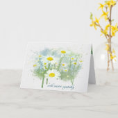 ホワイトデイジーフィールド悔やみや弔慰 カード (黄色い花)