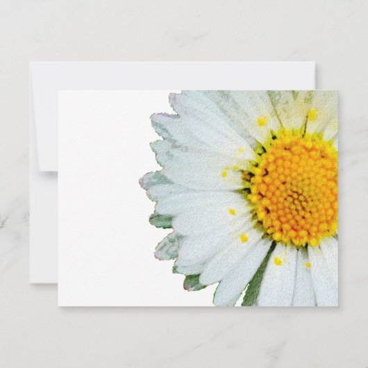 ホワイトデイジーフォトお祝いのライフカード 招待状 (裏面)