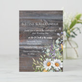 ホワイトデイジーフォトQRコー結婚ド 招待状 (スタンド正面)