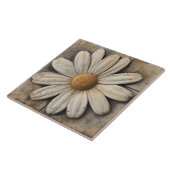 ホワイトデイジーフラワーストーン効果 タイル (側面)