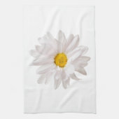 ホワイトデイジーフラワーデザインフローラデイジーテンプレート キッチンタオル (縦)