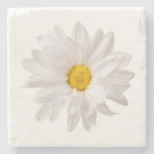 ホワイトデイジーフラワーデザインフローラデイジーテンプレート ストーンコースター (正面)