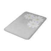 ホワイトデイジーフラワートリオシルバーグレイ バスマット (アングル)