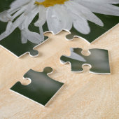 ホワイトデイジーフラワーフレーム自分の写真を追加 ジグソーパズル (側面)