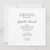 ホワイトデイジーフラワーポスト結婚ズブランチ 招待状 (裏面)