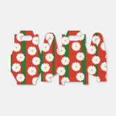 ホワイトデイジーフラワーレッドメリークリスマスホリデー フェイバーボックス (折り畳みなし)