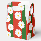ホワイトデイジーフラワーレッドメリークリスマスホリデー フェイバーボックス (オープン)