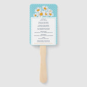 ホワイトデイジーフラワー水玉模様パターンフローラ結婚ズ ハンドファン (裏面)