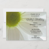 ホワイトデイジーフラワー花びらバースデーパーティー 招待状 (正面)