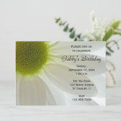 ホワイトデイジーフラワー花びらバースデーパーティー 招待状 (スタンド正面)