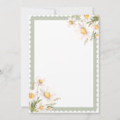 ホワイトデイジーフローラエレガントブライダルシャワー 招待状 (裏面)