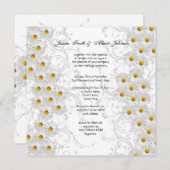 ホワイトデイジーフローラスワーズ結婚式招待状 招待状 (正面/裏面)