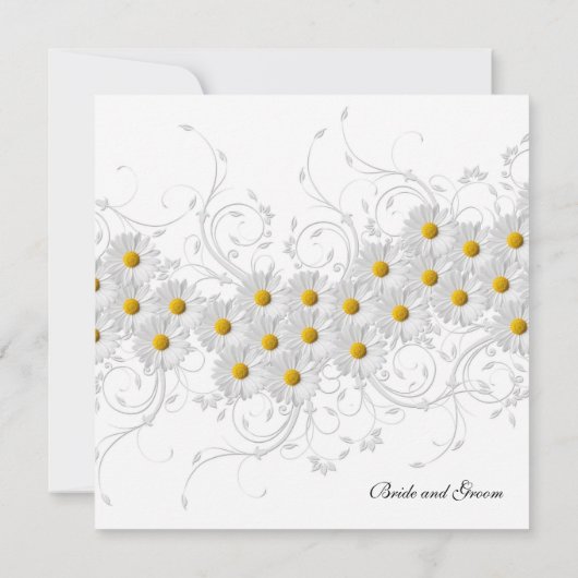 ホワイトデイジーフローラスワーズ結婚式招待状 招待状 (裏面)