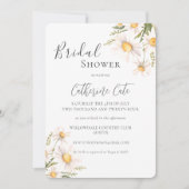 ホワイトデイジーフローラブライダルシャワー招待 招待状 (正面)