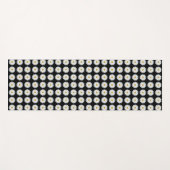 ホワイトデイジーフローラルパターンオンブラック ヨガマット (正面(横))