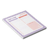 ホワイトデイジーフローラ毎日To Doリストプランナー ノートパッド (アングル)