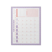 ホワイトデイジーフローラ毎月To Doリストプランナー ノートパッド (回転)