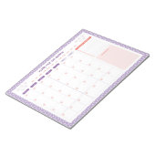 ホワイトデイジーフローラ毎月To Doリストプランナー ノートパッド (アングル)