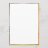 ホワイトデイジーフローラ水彩金ゴールドブライダルシャワー 招待状 (裏面)