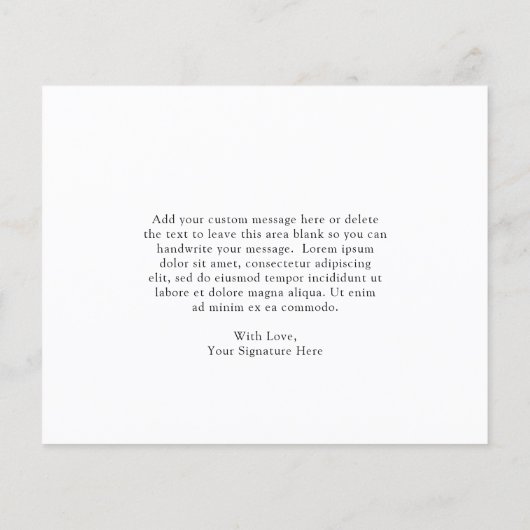 ホワイトデイジーフローラ結婚予算のサンキューカード (裏面)