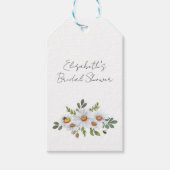 ホワイトデイジーブライダルシャワーメッセージカード ギフトタグ (正面)