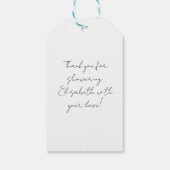 ホワイトデイジーブライダルシャワーメッセージカード ギフトタグ (裏面)