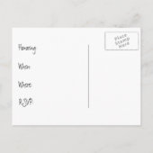 ホワイトデイジーブライダルシャワー招待 インビテーションポストカード (裏面)