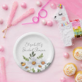 ホワイトデイジーブライダルシャワー紙プレート ペーパープレート (パーティー)