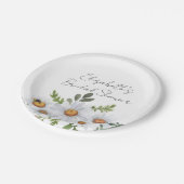 ホワイトデイジーブライダルシャワー紙プレート ペーパープレート (アングル)