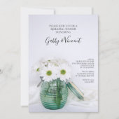 ホワイトデイジーブルージャ結婚ールズリハーサルディナー 招待状 (正面)
